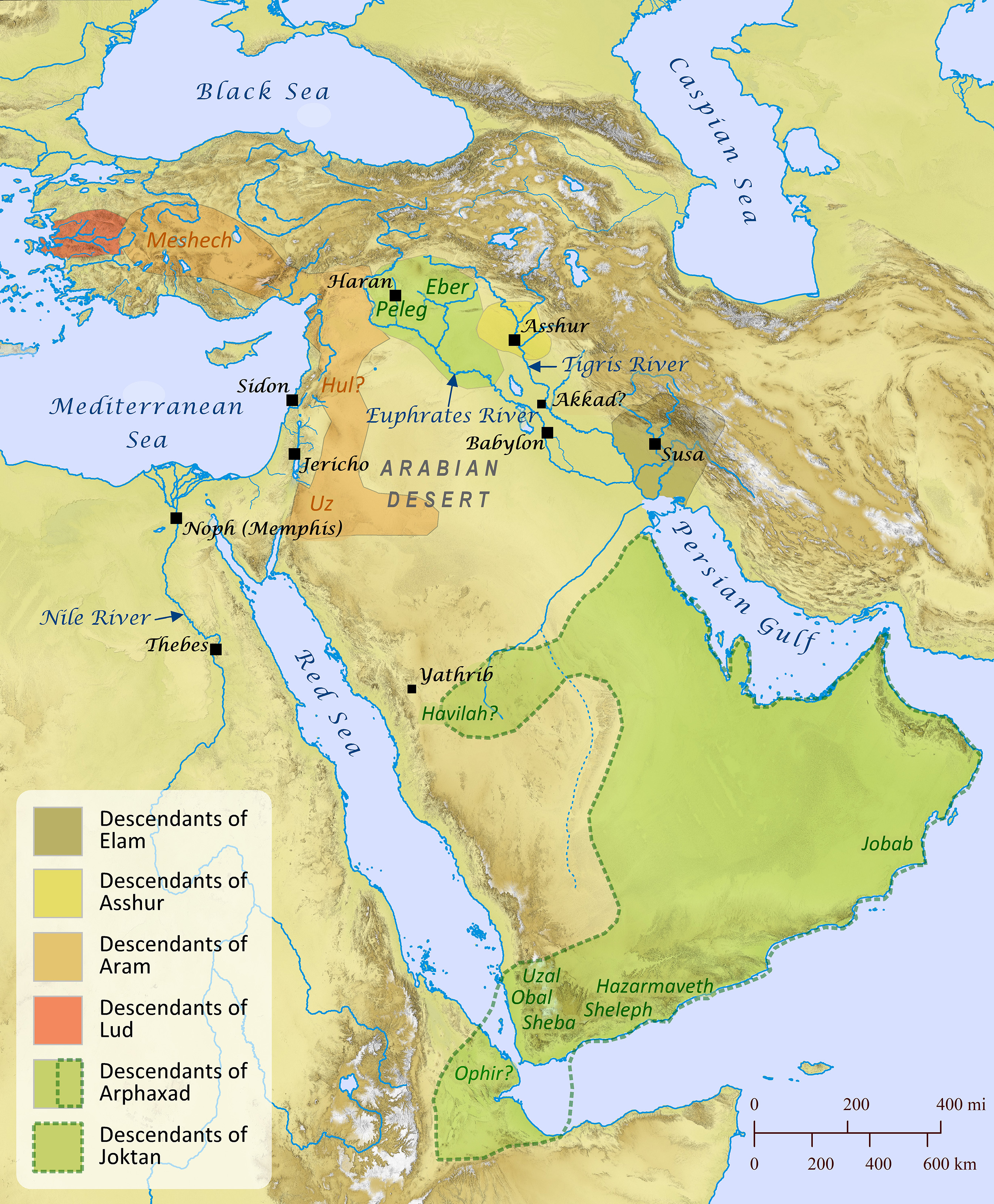 Map of Shem Nations