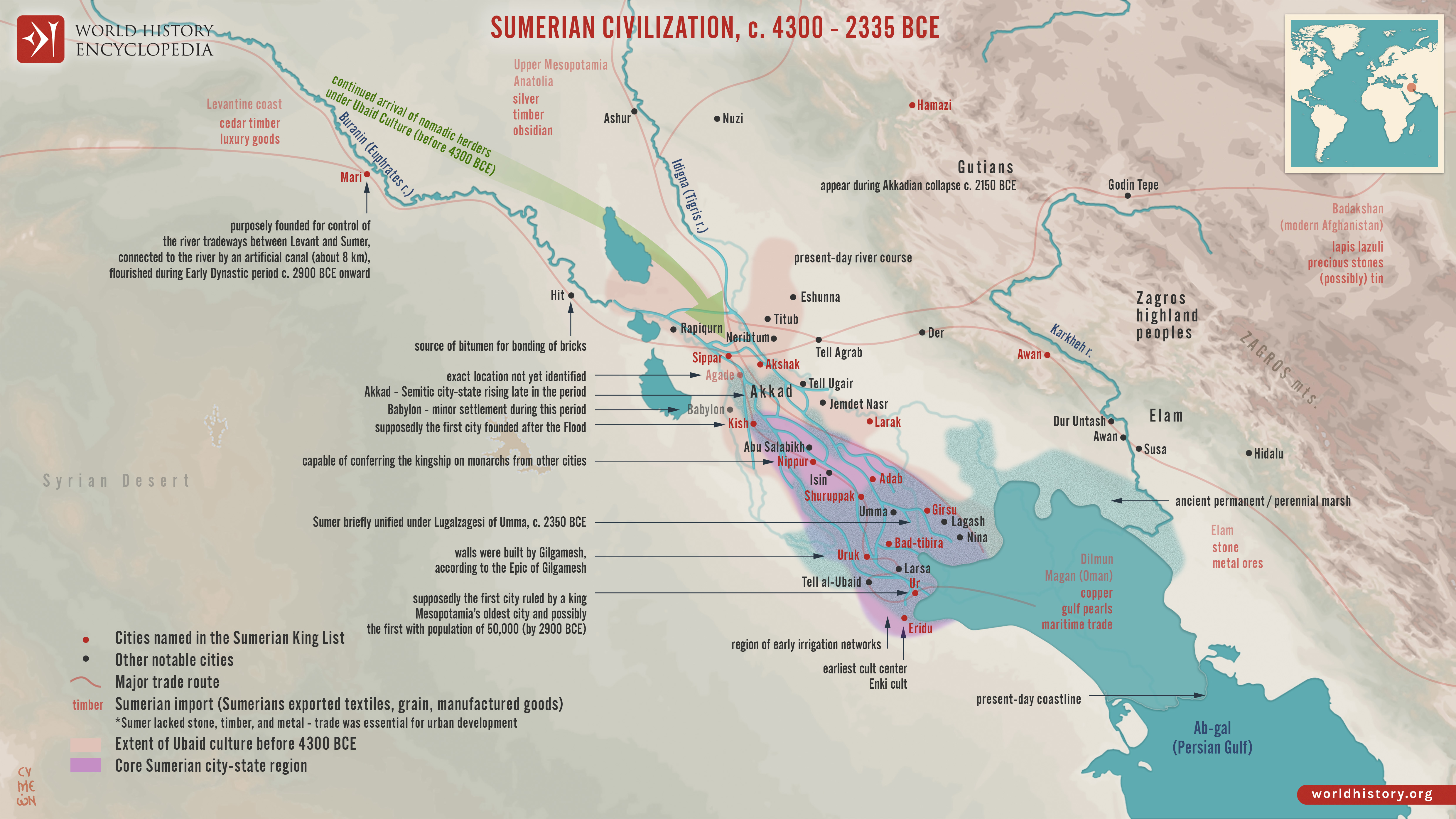 Sumerian Civilization from 4300 to 2335 BC